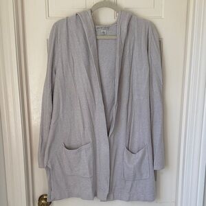 Barefoot Dreams Light Gray Hooded Cardigan